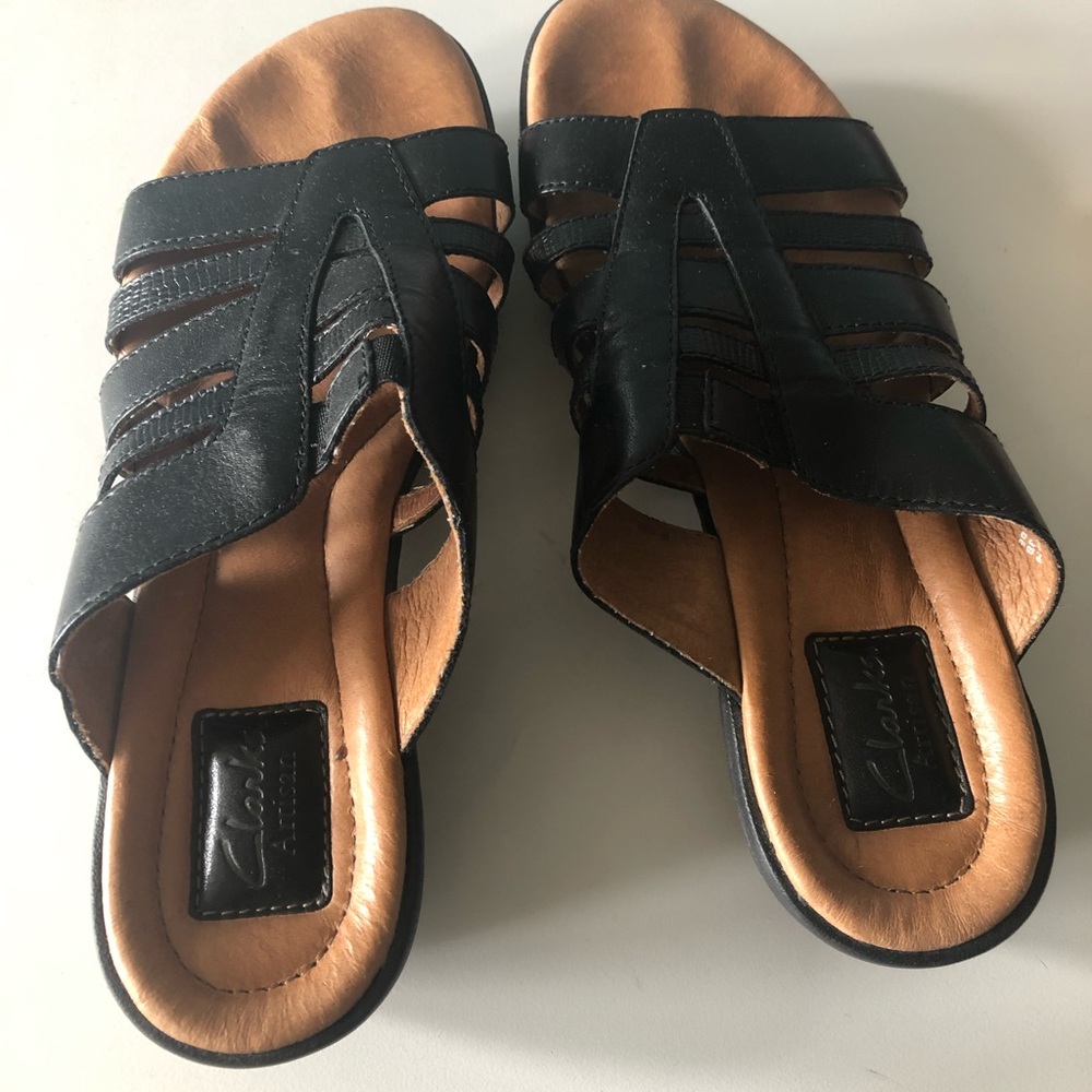 Black sandals by Clarks Artisan line